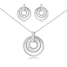 Show details for Copper or Brass Shell Necklace and Earring Set with Member Discount