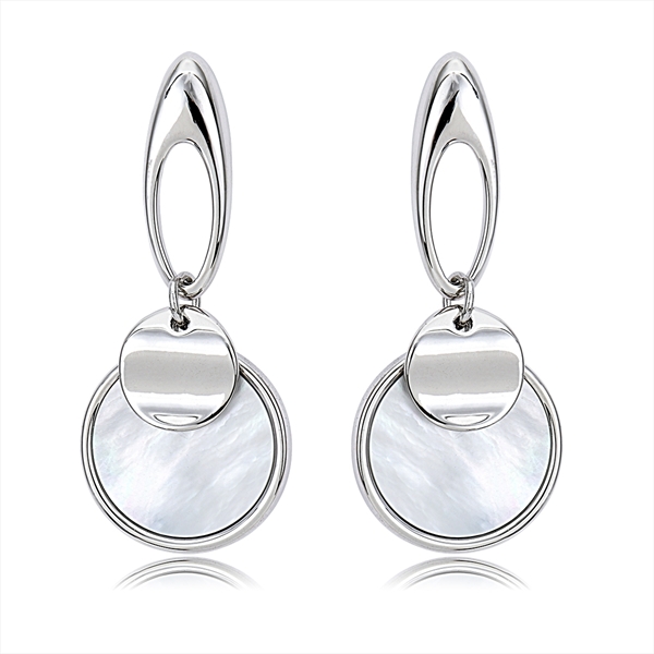 Picture of Great Shell Platinum Plated Dangle Earrings