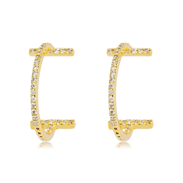 Picture of Wholesale Gold Plated Copper or Brass Stud Earrings with No-Risk Return