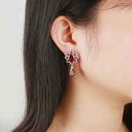 Picture of Unique Cubic Zirconia Red Dangle Earrings