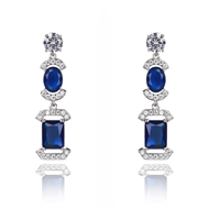 Picture of Popular Cubic Zirconia Blue Dangle Earrings