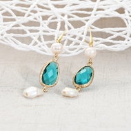 Picture of Great fresh water pearl Blue Dangle Earrings