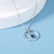 Picture of Distinctive Blue Simple Pendant Necklace with Low MOQ