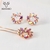 Picture of New Season Colorful Rose Gold Plated Necklace and Earring Set with SGS/ISO Certification