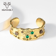 Picture of Low Cost Gold Plated Artificial Crystal Fashion Bangle with Low Cost