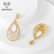 Picture of Beautiful Cubic Zirconia Gold Plated Dangle Earrings