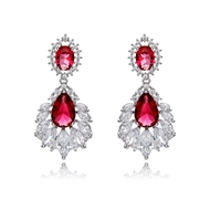 Picture of Unusual Big Platinum Plated Dangle Earrings