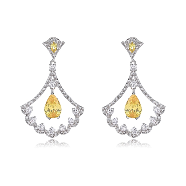 Picture of New Cubic Zirconia Luxury Dangle Earrings