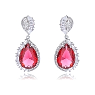 Picture of Hypoallergenic Platinum Plated Cubic Zirconia Dangle Earrings Online Shopping