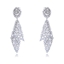 Show details for Hypoallergenic Platinum Plated White Dangle Earrings with Easy Return