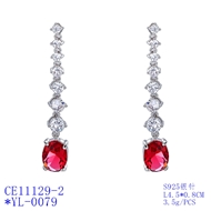 Picture of Charming Red Platinum Plated Dangle Earrings As a Gift