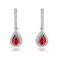 Picture of Bulk Platinum Plated Cubic Zirconia Dangle Earrings at Super Low Price