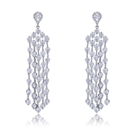 Picture of Attractive White Platinum Plated Drop & Dangle Earrings For Your Occasions