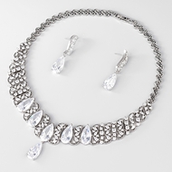 Show details for Inexpensive Platinum Plated White 2 Piece Jewelry Set from Reliable Manufacturer Show details for Inexpensive Platinum Plated White 2 Piece Jewelry Set from Reliable Manufacturer