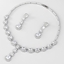 Show details for Fancy Big Platinum Plated 2 Piece Jewelry Set
