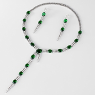 Show details for Famous Big Platinum Plated 2 Piece Jewelry Set Show details for Famous Big Platinum Plated 2 Piece Jewelry Set