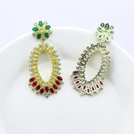 Picture of Sparkly Big Colorful Dangle Earrings