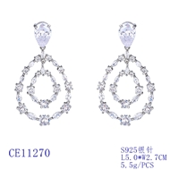 Picture of Unusual Big Cubic Zirconia Dangle Earrings