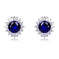 Picture of Attractive Blue Platinum Plated Stud Earrings For Your Occasions