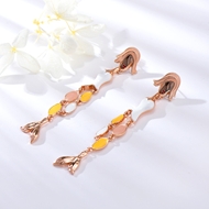 Show details for Medium Zinc Alloy Dangle Earrings of Original Design