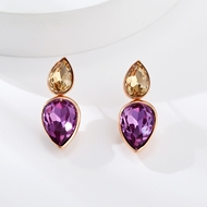 Picture of New Season Artificial Crystal Rose Gold Plated Stud Earrings for Female