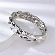 Picture of Designer Platinum Plated Big Fashion Bangle with No-Risk Return