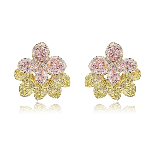 Picture of Good Cubic Zirconia Copper or Brass Stud Earrings