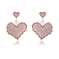 Picture of Inexpensive Copper or Brass Love & Heart Dangle Earrings from Reliable Manufacturer