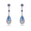 Show details for New Season Blue Platinum Plated Dangle Earrings with SGS/ISO Certification