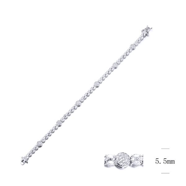 Picture of Low Price Platinum Plated 925 Sterling Silver Fashion Bracelet in Exclusive Design