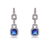 Picture of Top Cubic Zirconia Blue Dangle Earrings