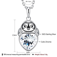 Picture of 925 Sterling Silver Cubic Zirconia Pendant Necklace Shopping