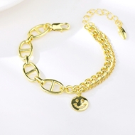 Picture of Zinc Alloy Gold Plated Fashion Bracelet with Low MOQ