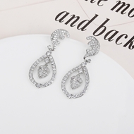 Picture of Hot Selling White Platinum Plated Dangle Earrings with No-Risk Refund