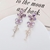 Picture of Top Cubic Zirconia Purple Dangle Earrings