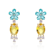 Picture of Big Gold Plated Dangle Earrings Online Only