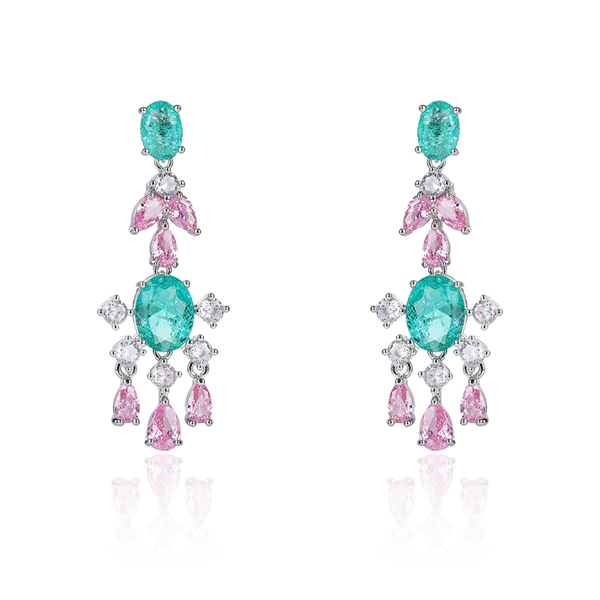 Picture of Eye-Catching Blue Cubic Zirconia Dangle Earrings with Member Discount