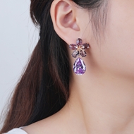 Picture of Charming Colorful Gold Plated Dangle Earrings with Easy Return