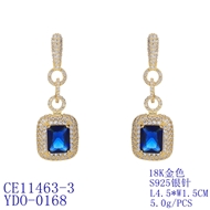 Picture of Good Quality Cubic Zirconia Gold Plated Dangle Earrings