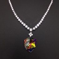 Show details for Distinctive Colorful Swarovski Element Short Chain Necklace with Low MOQ Show details for Distinctive Colorful Swarovski Element Short Chain Necklace with Low MOQ