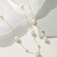 Picture of Delicate White Y Necklace with No-Risk Refund