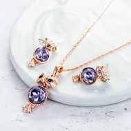 Picture of Delicate Artificial Crystal Rose Gold Plated 2 Piece Jewelry Set