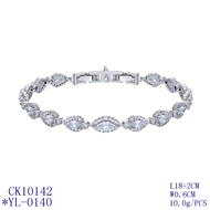 Picture of Nice Cubic Zirconia Platinum Plated Fashion Bracelet