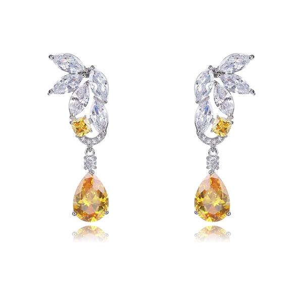 Picture of New Season Yellow Big Dangle Earrings with SGS/ISO Certification