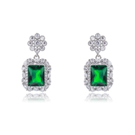 Picture of Inexpensive Platinum Plated Cubic Zirconia Dangle Earrings from Reliable Manufacturer