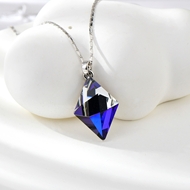 Show details for Charming Blue Platinum Plated Pendant Necklace As a Gift Show details for Charming Blue Platinum Plated Pendant Necklace As a Gift