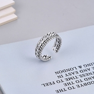 Picture of Good Quality Small Platinum Plated Adjustable Ring