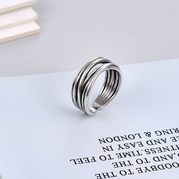 Picture of Fashion Small Platinum Plated Adjustable Ring