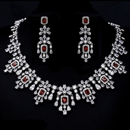 Show details for Designer Platinum Plated Cubic Zirconia 2 Piece Jewelry Set with No-Risk Return Show details for Designer Platinum Plated Cubic Zirconia 2 Piece Jewelry Set with No-Risk Return