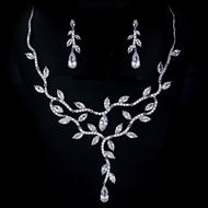 Show details for Delicate Cubic Zirconia Platinum Plated 2 Piece Jewelry Set Show details for Delicate Cubic Zirconia Platinum Plated 2 Piece Jewelry Set